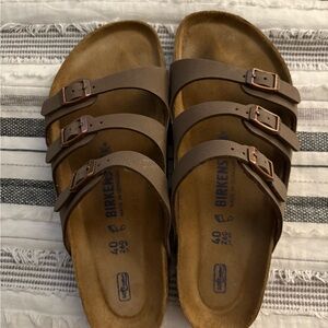 Birkenstock Taupe Triple-Strap Sandals